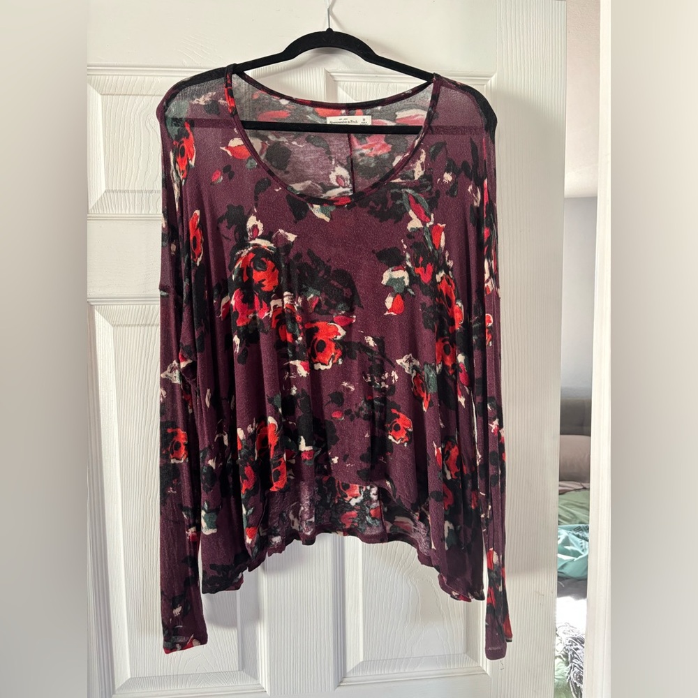 Abercrombie & Fitch Floral Long Sleeve Women's Top